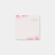 Elegant roze rozen monogram Aangepaste naam Floral