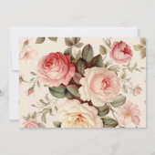 Elegant Roze Rozen - Naam toevoegen/Monogram Notitiekaartje (Achterkant)