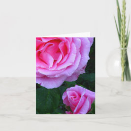 Elegant Roze Rozen Note Kaart