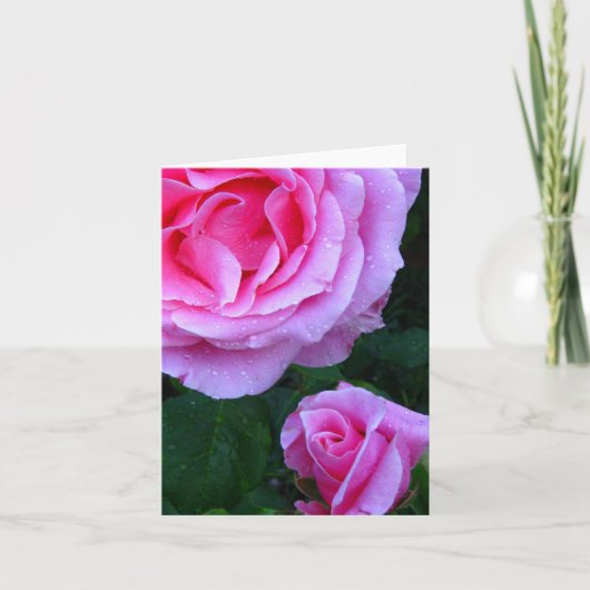 Elegant Roze Rozen Note Kaart (Voorkant)