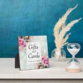 Elegant roze rozen op Blauwgroen Huwelijkscadeaus  Fotoplaat (Insitu)