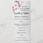 Elegant roze rozen op het Silver Wedding Program Programmakaart (Voorkant)
