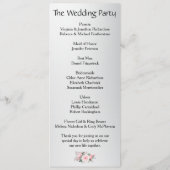 Elegant roze rozen op het Silver Wedding Program Programmakaart (Achterkant)