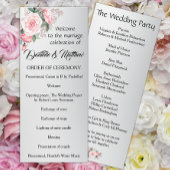 Elegant roze rozen op het Silver Wedding Program Programmakaart