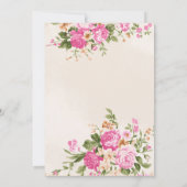 Elegant roze rozen op ivoor met goudLijst Kaart (Achterkant)