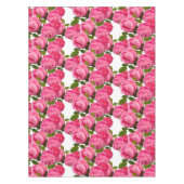 Elegant roze rozen op witte Floral Tafelkleed (Voorkant)