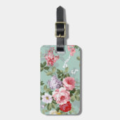  Elegant Roze Rozen Patroon Bagagelabel (Voorkant verticaal)