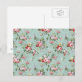  Elegant Roze Rozen Patroon Briefkaart (Voorkant / Achterkant)