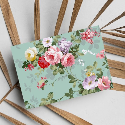 Elegant Roze Rozen Patroon Briefkaart