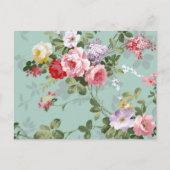 Elegant Roze Rozen Patroon Briefkaart (Voorkant)