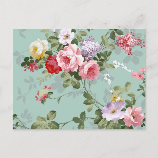  Elegant Roze Rozen Patroon Briefkaart (Voorkant)