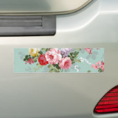 Elegant Roze Rozen Patroon Bumpersticker (Op auto)