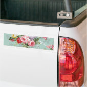 Elegant Roze Rozen Patroon Bumpersticker (Op Truck)