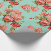 Elegant Roze Rozen Patroon Cadeaupapier (Hoek)