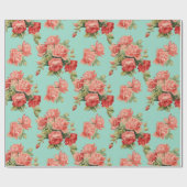 Elegant Roze Rozen Patroon Cadeaupapier (Vlak)