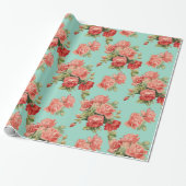  Elegant Roze Rozen Patroon Cadeaupapier (Uitgerold)