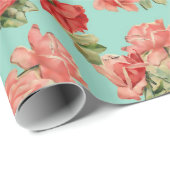 Elegant Roze Rozen Patroon Cadeaupapier (Rol Hoek)