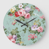  Elegant Roze Rozen Patroon Grote Klok (Voorkant)