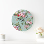 Elegant Roze Rozen Patroon Grote Klok (Huis)