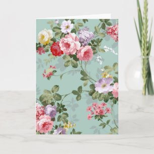 Elegant Roze Rozen Patroon Kaart