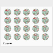 Elegant Roze Rozen Patroon Ronde Sticker (Vel)
