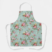  Elegant Roze Rozen Patroon Schort (Voorkant)