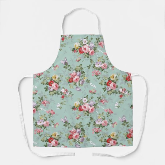  Elegant Roze Rozen Patroon Schort (Voorkant)