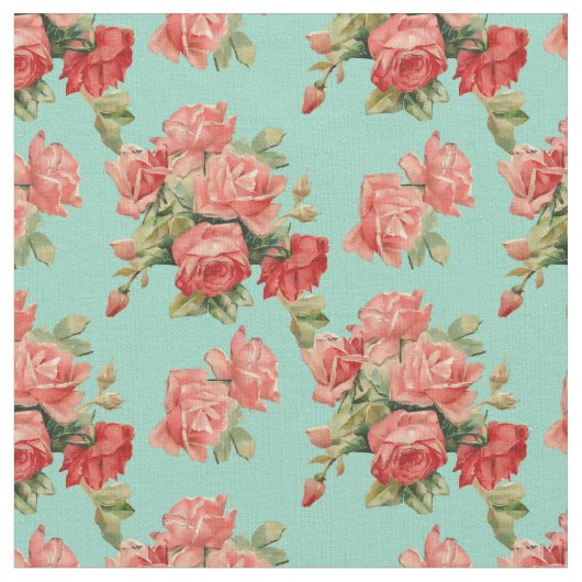  Elegant Roze Rozen Patroon Stof (Close Up)