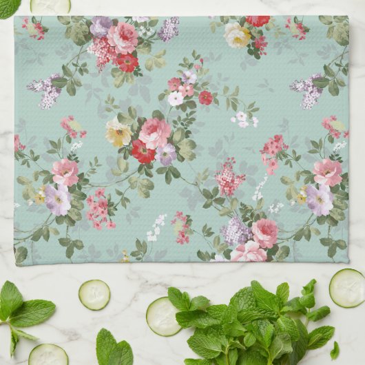  Elegant Roze Rozen Patroon Theedoek (Gevouwen)