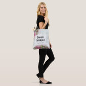 Elegant roze rozen & pinda's op Blauwgroen huwelij Tote Bag (Op model)