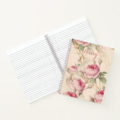 Elegant roze rozen poëzie notebook notitieboek (Binnen)
