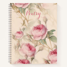 Elegant roze rozen poëzie notebook