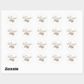 Elegant roze rozen ronde sticker (Vel)