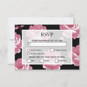 Elegant roze  Rozen RSVP Kaarten (Voorkant)