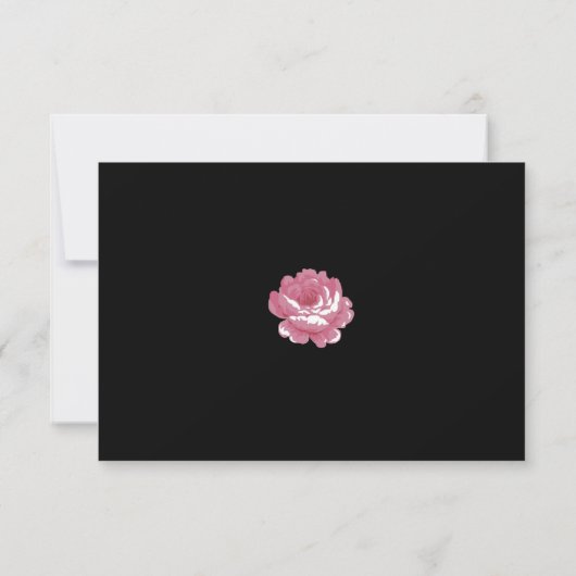 Elegant roze  Rozen RSVP Kaarten (Achterkant)