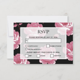 Elegant roze  Rozen RSVP Kaarten