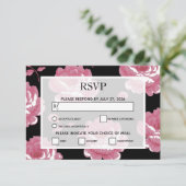 Elegant roze  Rozen RSVP Kaarten Kaartje (Staand voorkant)
