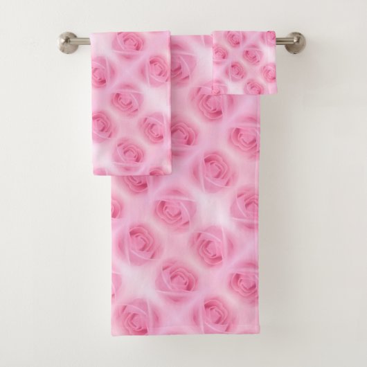 Elegant roze rozen Sjabloon Moderne Floral Flowers Bad Handdoek (Insitu)