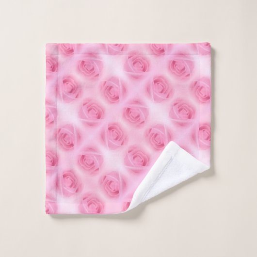Elegant roze rozen Sjabloon Moderne Floral Flowers Bad Handdoek (Wasdoekje)