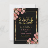 Elegant roze Rozen - sla de datum op Save The Date (Voorkant)
