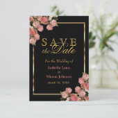 Elegant roze Rozen - sla de datum op Save The Date (Staand voorkant)