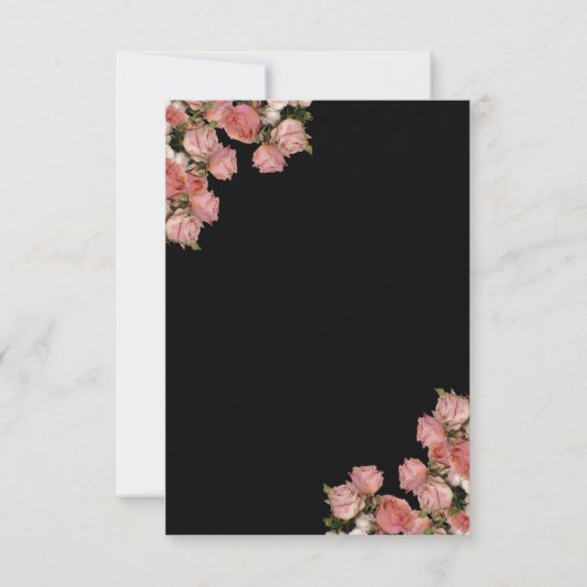 Elegant roze Rozen - sla de datum op Save The Date (Achterkant)