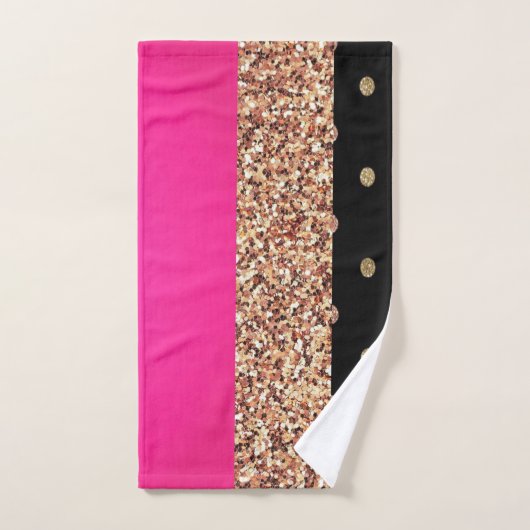 Elegant roze rozen stripes glitter Polka Dots Bad Handdoek (Handdoek)