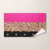 Elegant roze rozen stripes glitter Polka Dots Bad Handdoek (Handdoek)