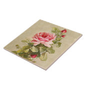 Elegant  roze rozen tegeltje (Zijkant)