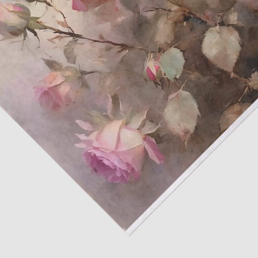 Elegant roze rozen tissuepapier (Detail)
