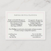 Elegant Roze Rozen  Victoriaans Bruiloft Visitekaartje (Achterkant)