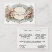 Elegant Roze Rozen  Victoriaans Bruiloft Visitekaartje (Voorkant / Achterkant)