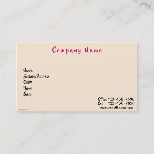 , Elegant Roze Rozen Victoriaans Visitekaartje (Achterkant)