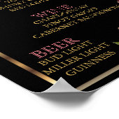 Elegant roze Rozen voor weddenschappen - Menu Bar Poster (Hoek)